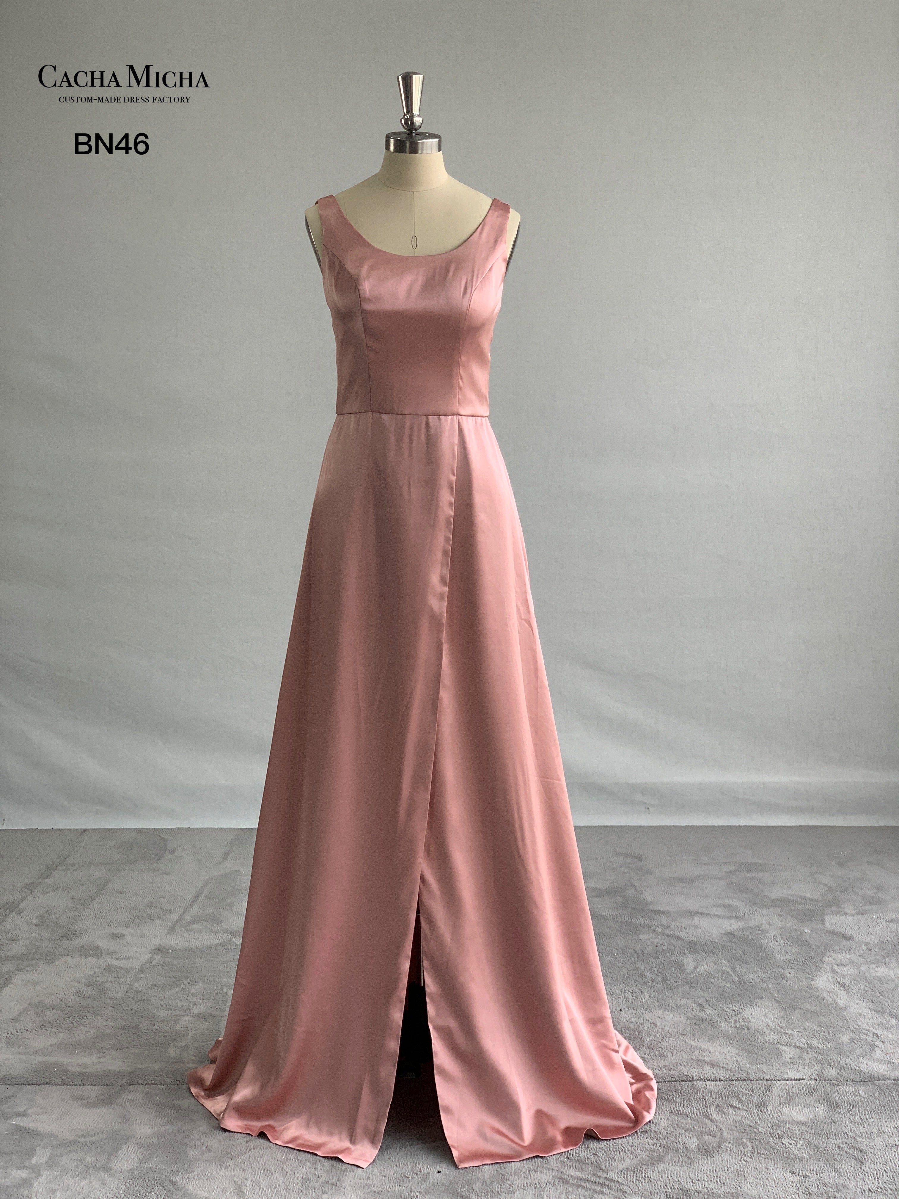 Simple Round Neck Bridesmaid Dress BN46