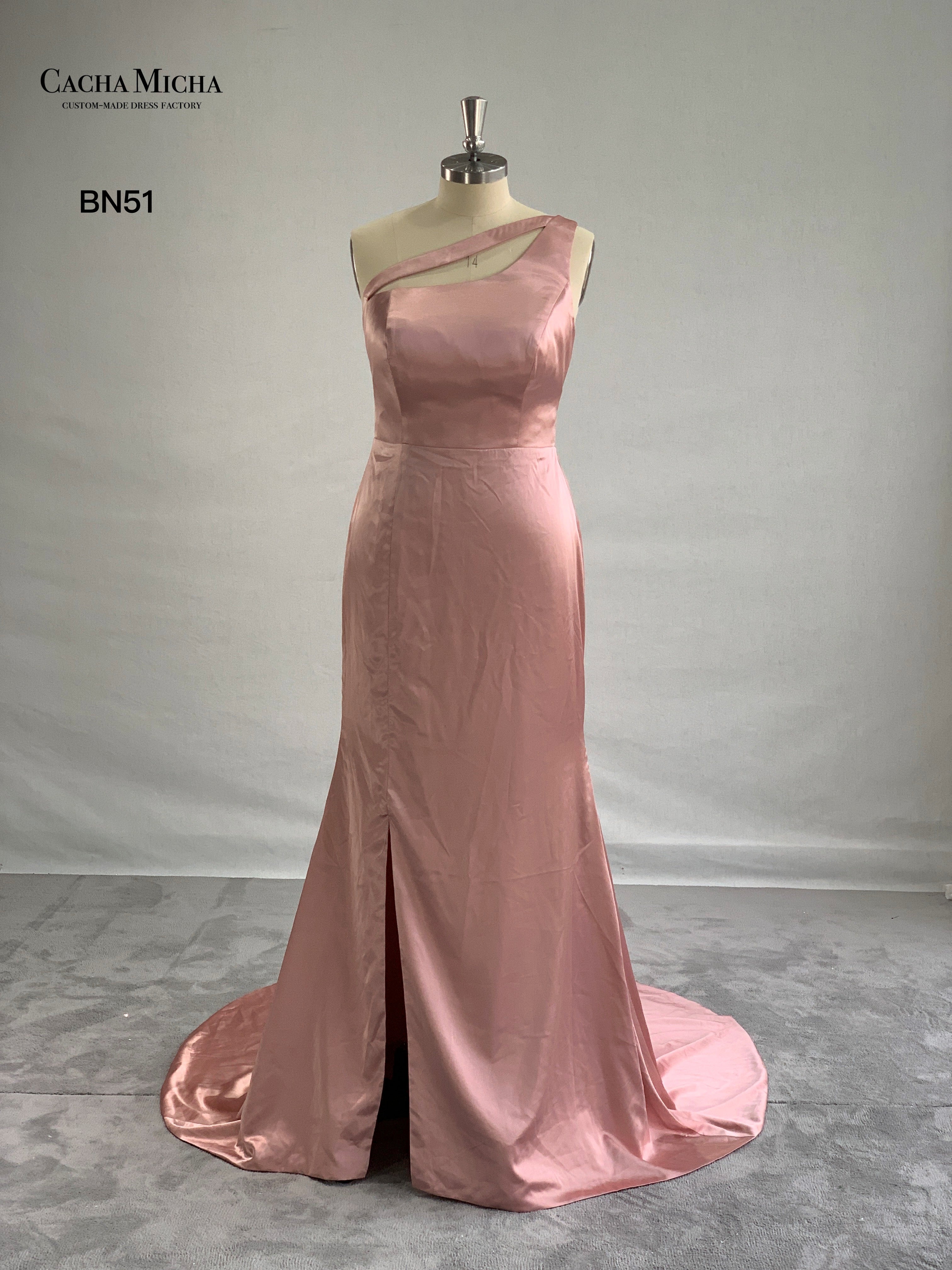 Dusty Pink Satin Bridesmaid Dress BN51