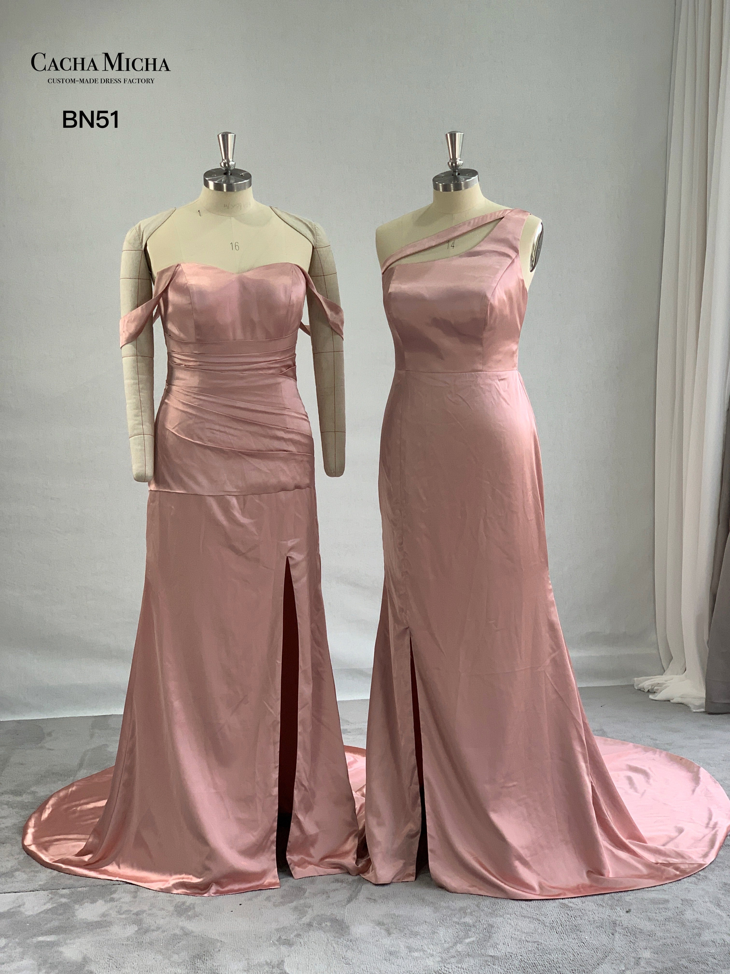 Dusty Pink Satin Bridesmaid Dress BN51