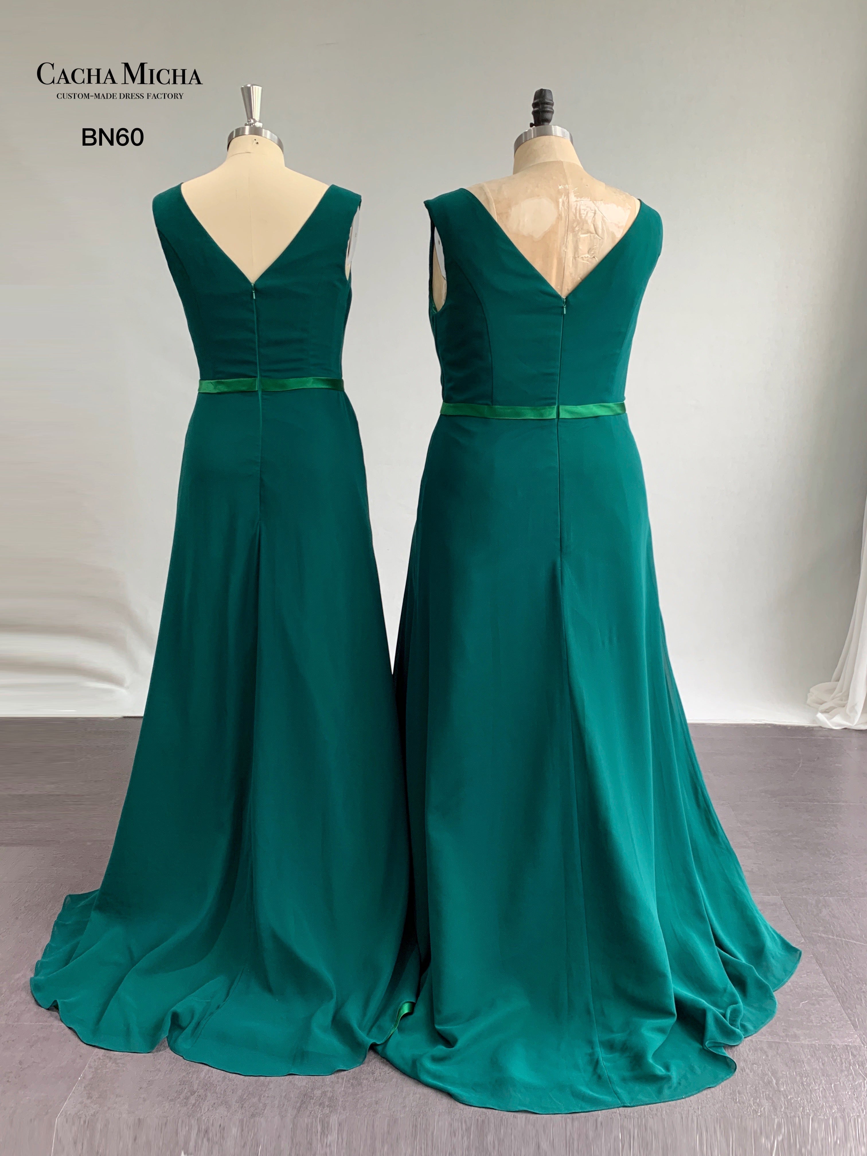 Emerald Green Chiffon Bridesmaid Dress BN60