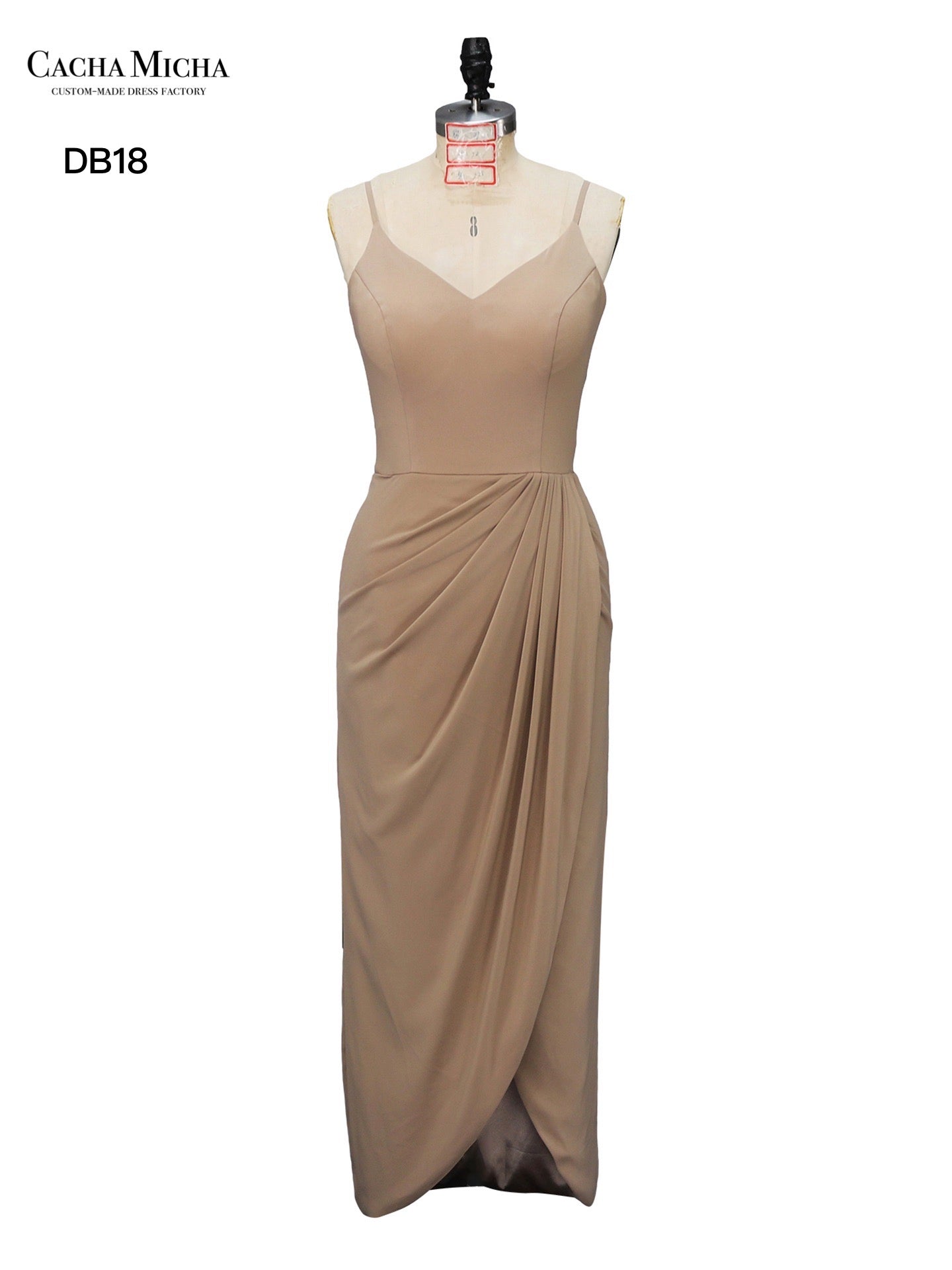 Champagne Chiffon Skirt Knee Length Bridesmaid Dress DB18