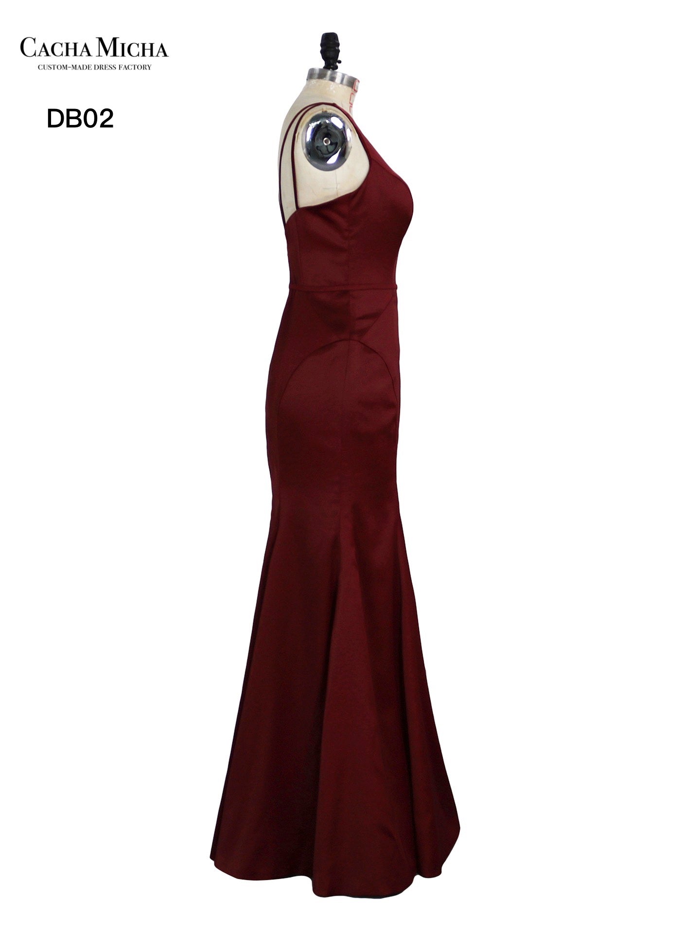 Wine Red Mermaid Satin Bridesmaid Dress DB02