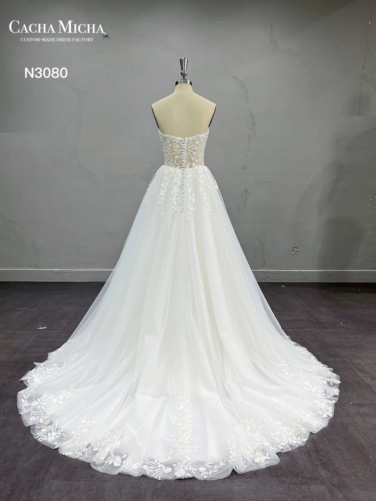Lace Mermaid Wedding Dress With Ball Gown Over Skirt N3080