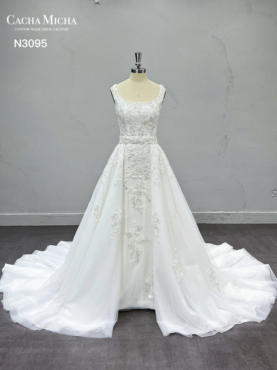 Heavy Beaded  Mermaid Wedding Dress With Over Skirt N3095