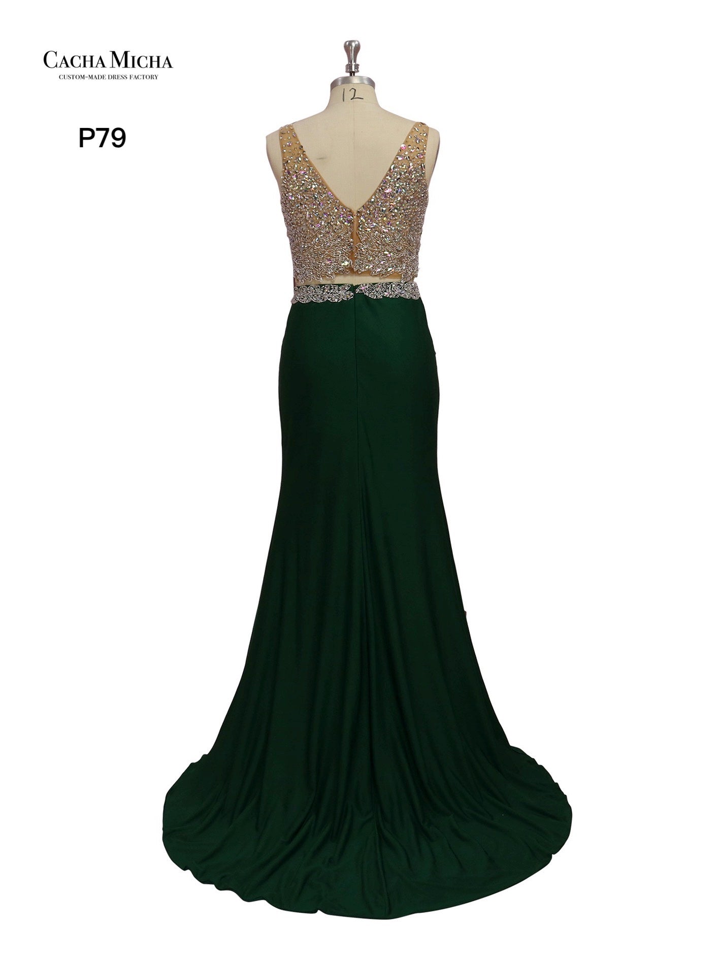 Heavy Beaded 2 Pieces Fitted Mermaid Prom Dress P79