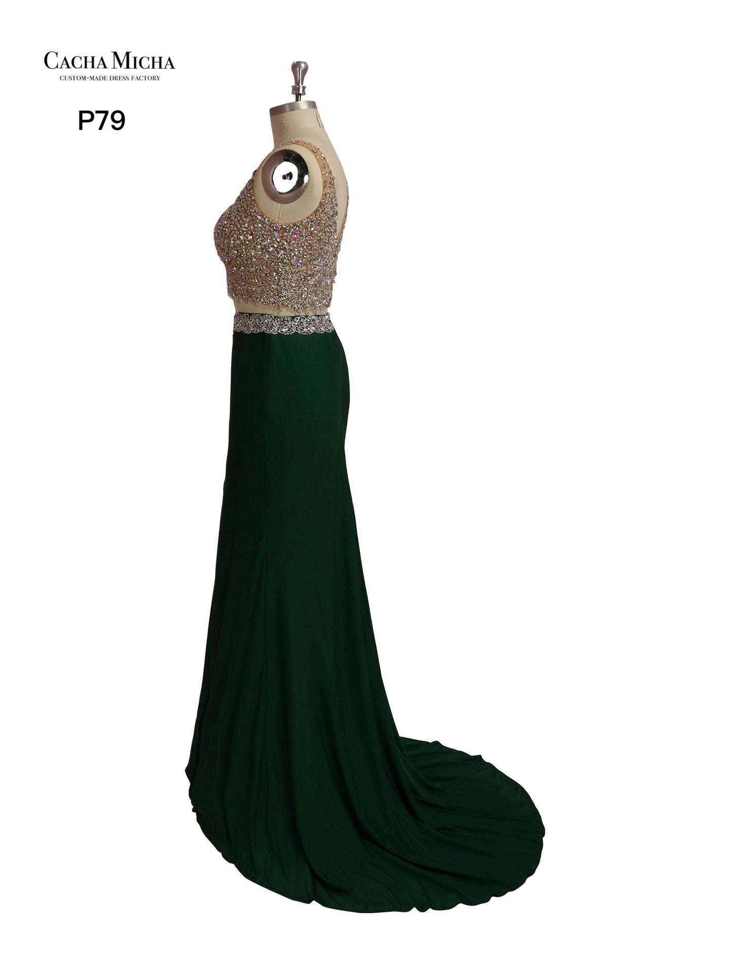 Heavy Beaded 2 Pieces Fitted Mermaid Prom Dress P79