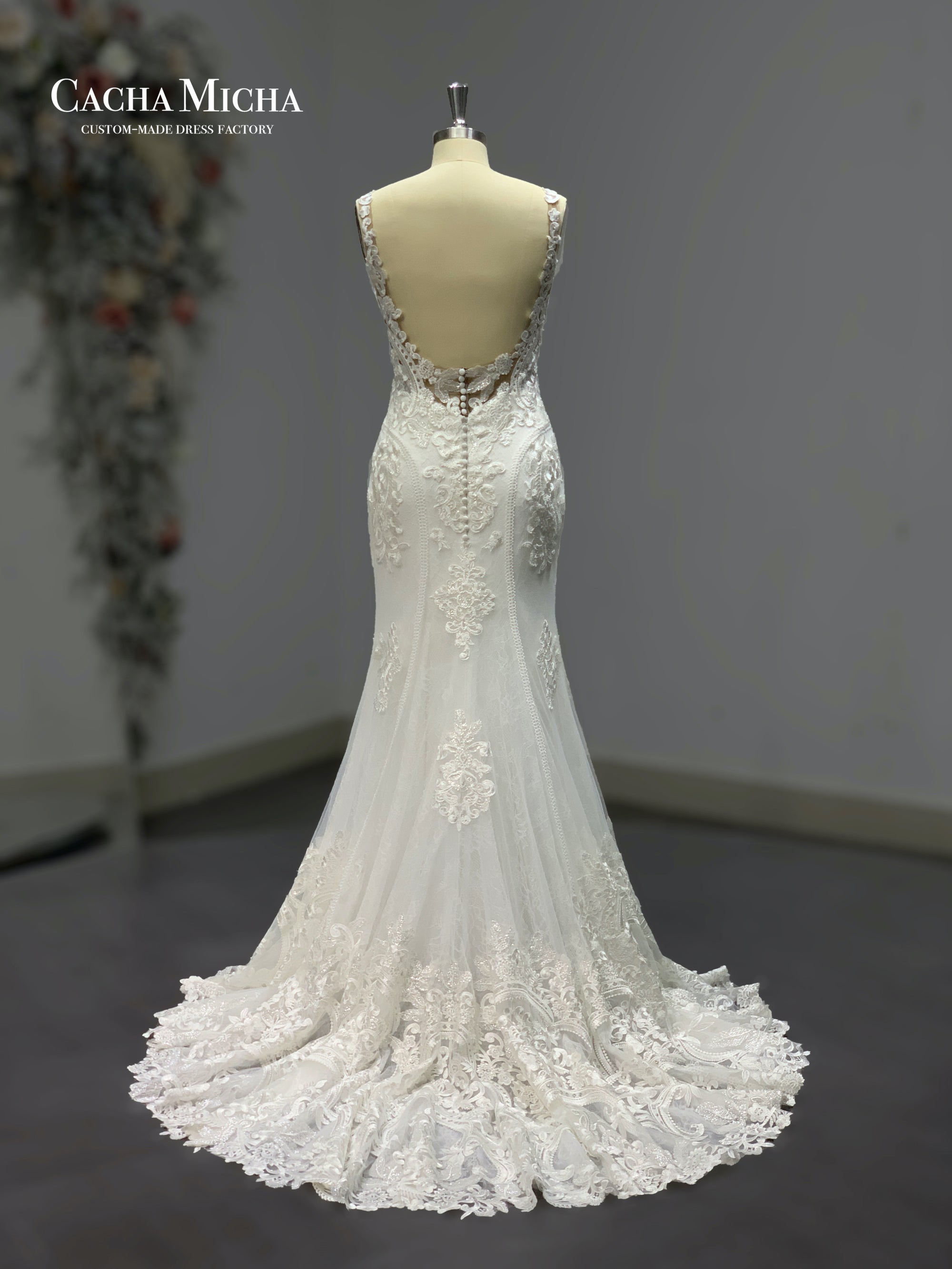 exquisite lace mermaid wedding gown 211261