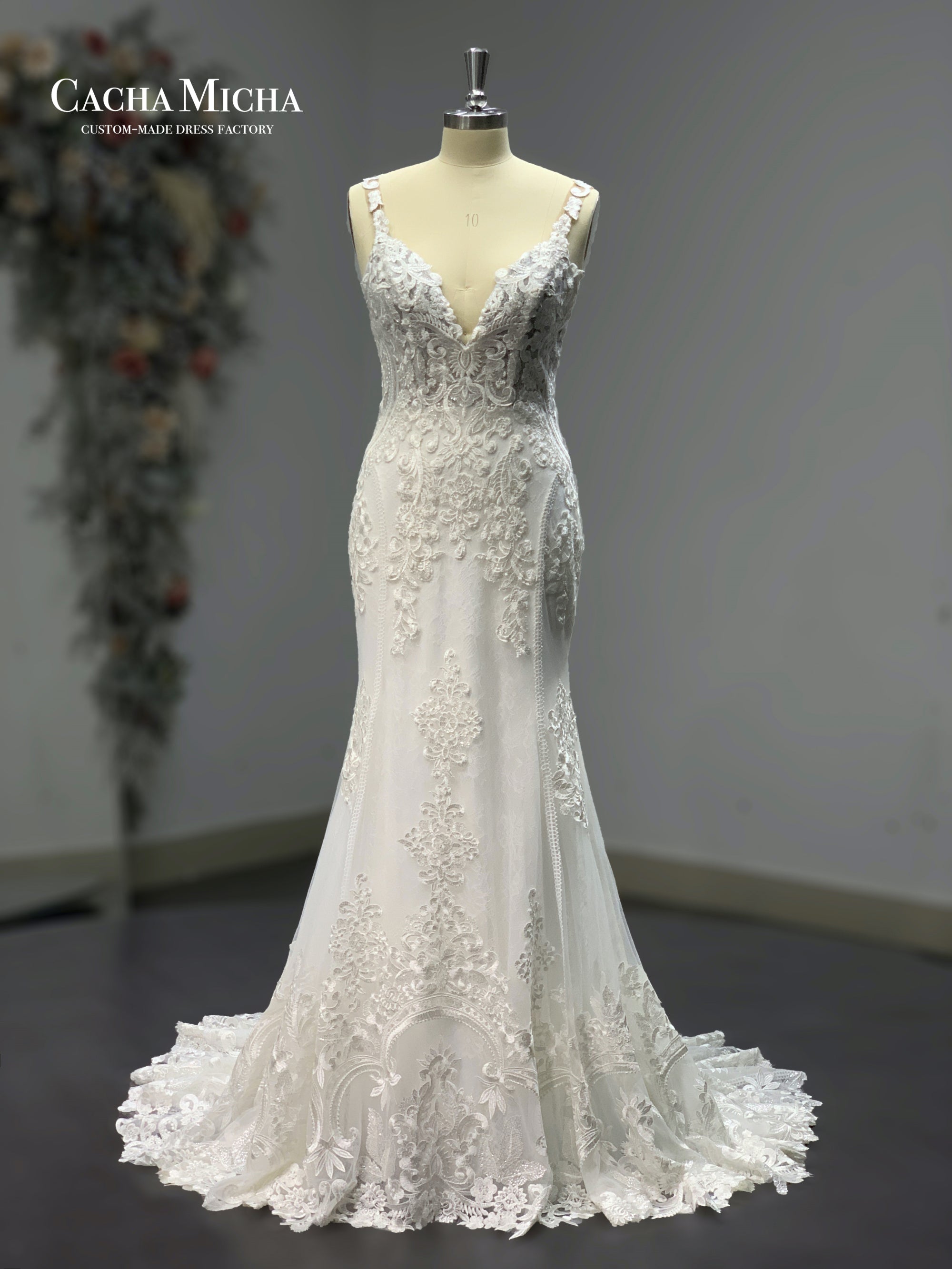 exquisite lace mermaid wedding gown 211261