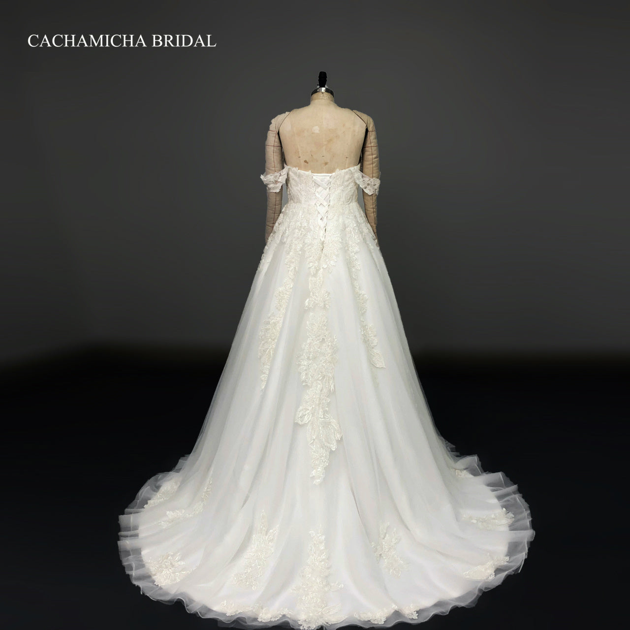 off shoulder heavy beaded lace wedding dress 8193