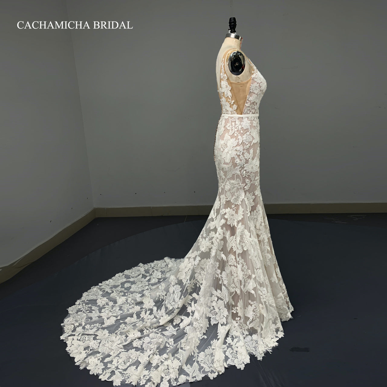 Beautiful Boho Lace Mermaid Wedding Gown CNX2125