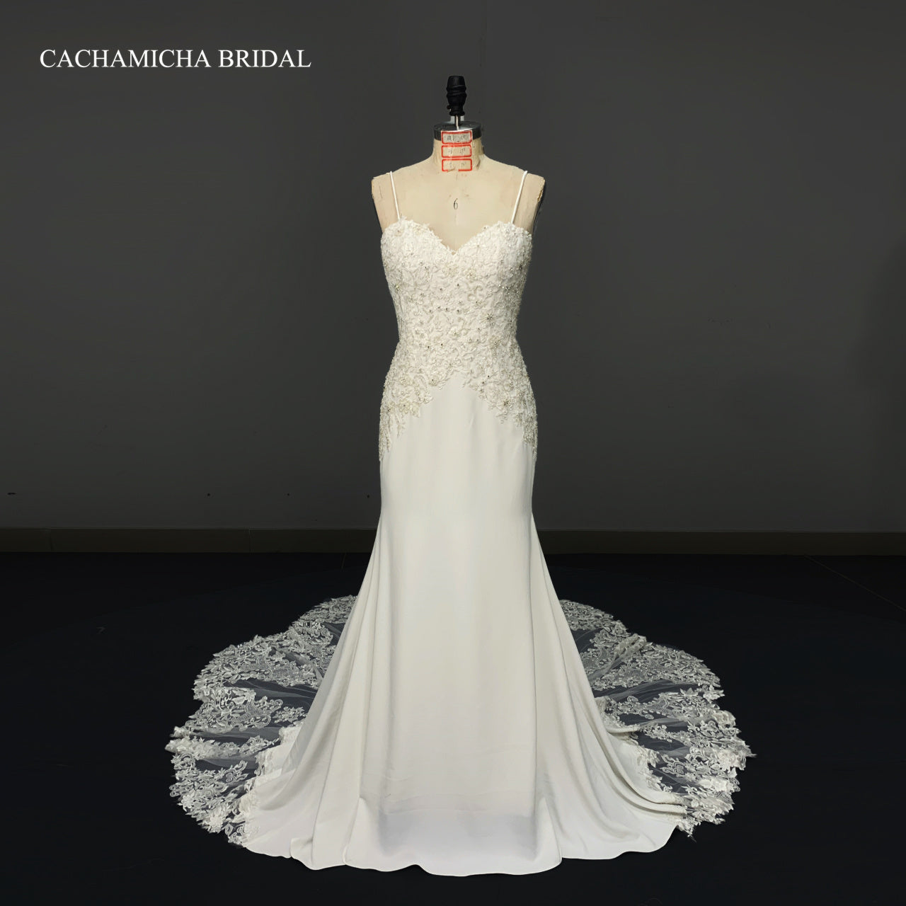 Gorgeous Floral Train Lace Mermaid Bridal Dress 1266