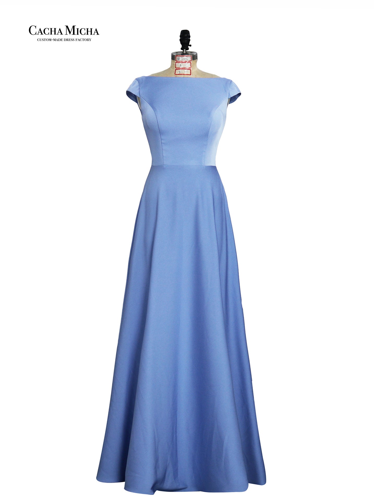 cap sleeve a line bridesmaid dress DB03