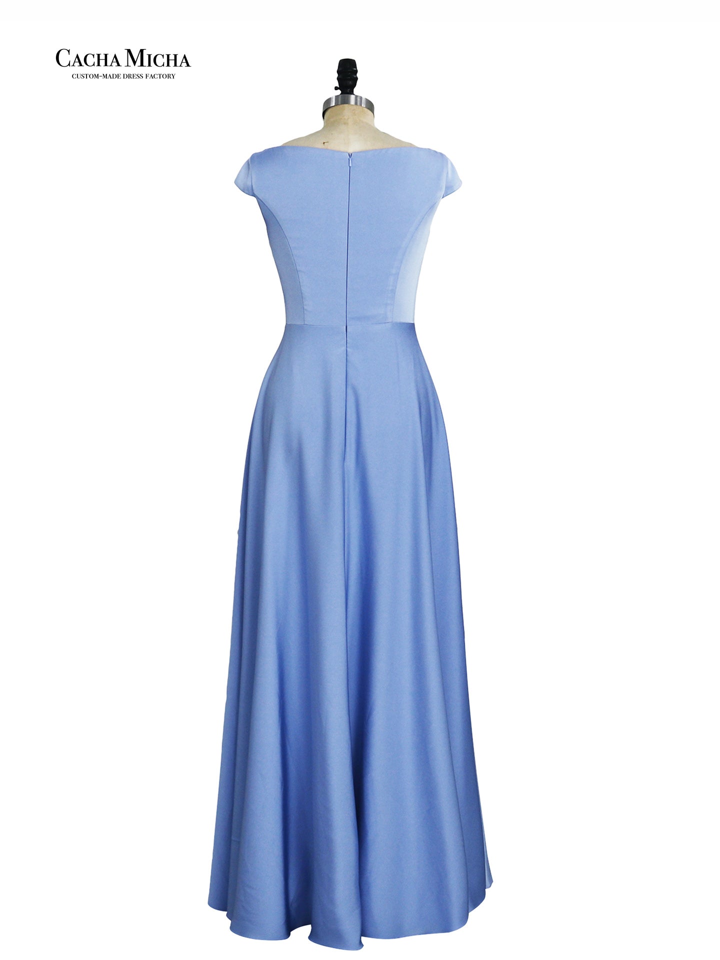 cap sleeve a line bridesmaid dress DB03