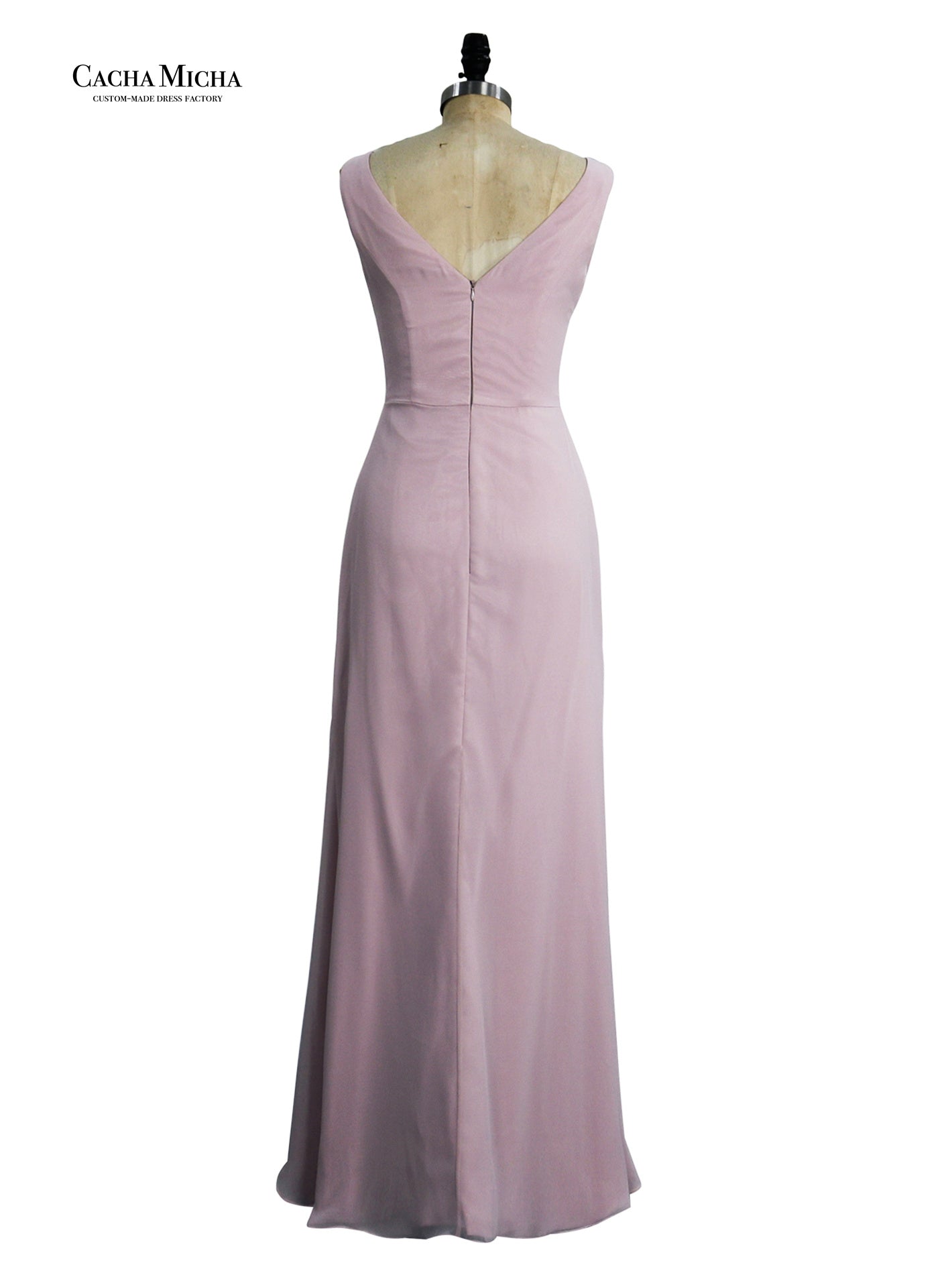 cowl neck chiffon bridesmaid dress DB12