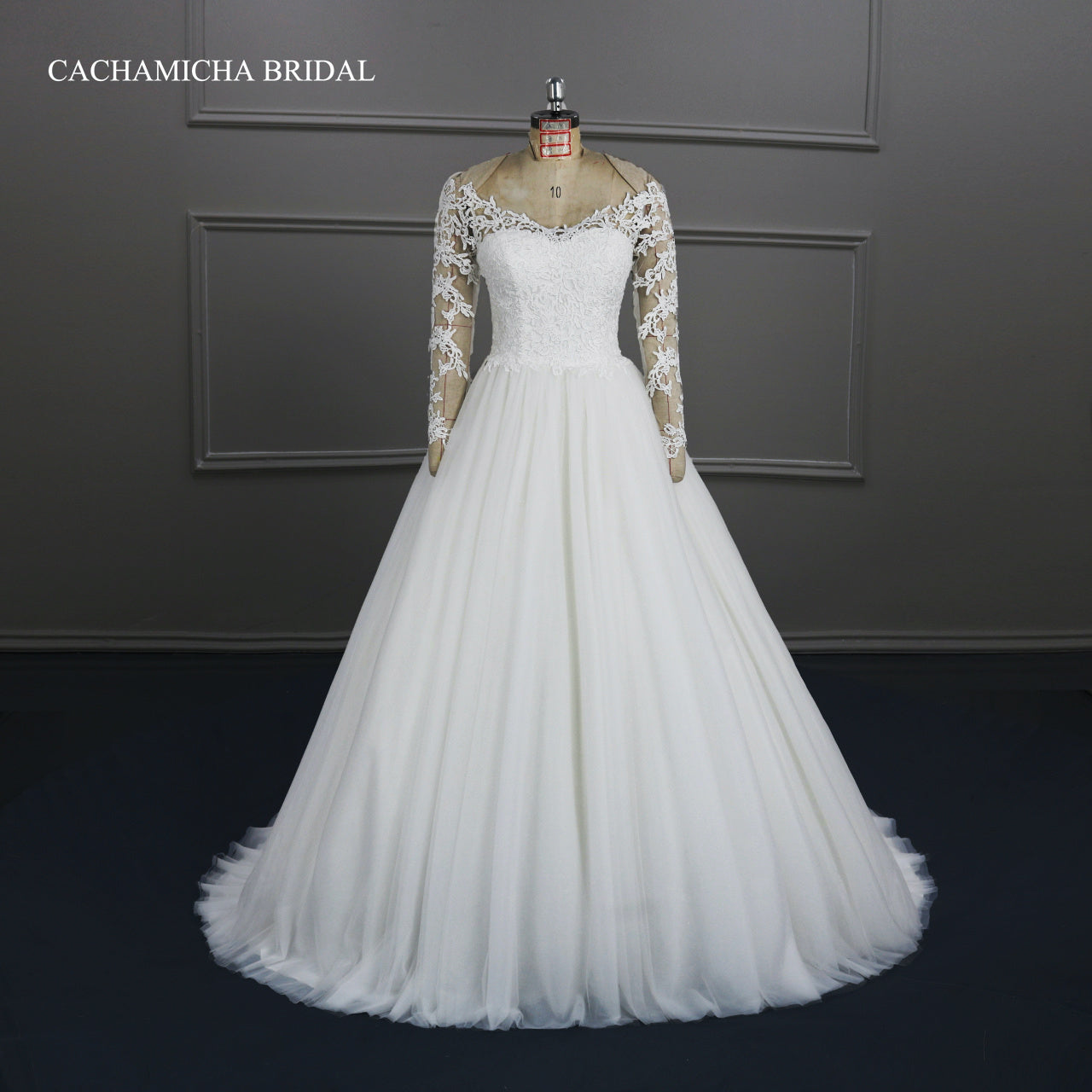 V Neck Guipure Lace Ball Gown Wedding Dress DW29