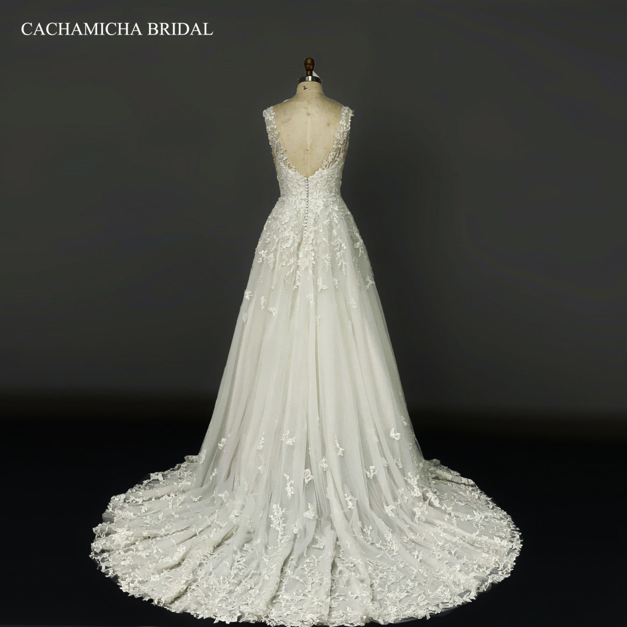 Crystal Beaded Lace Ball Gown Wedding Gown 4181