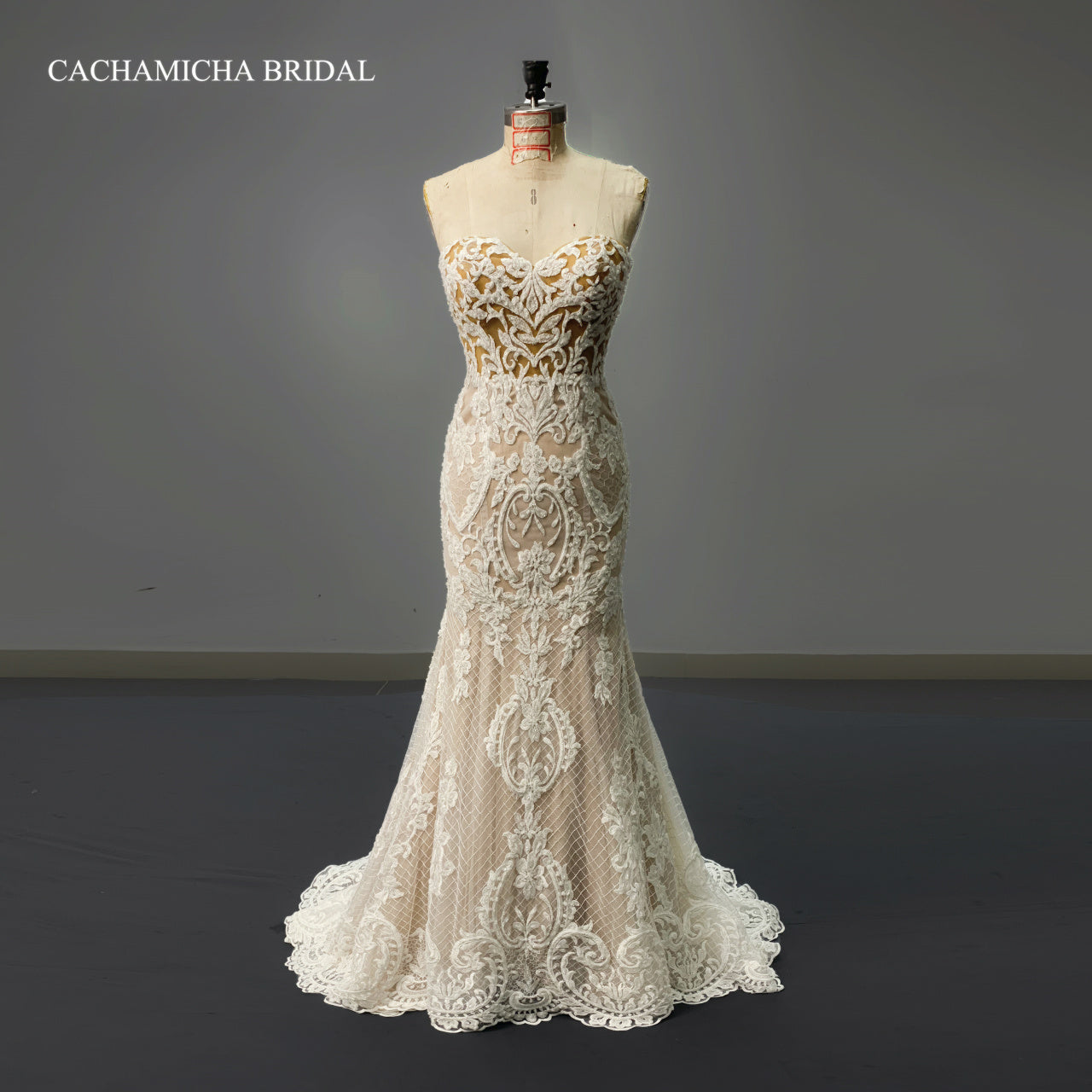 Luxury Beaded Gorgeous Lace Mermaid Bridal Dress 4186