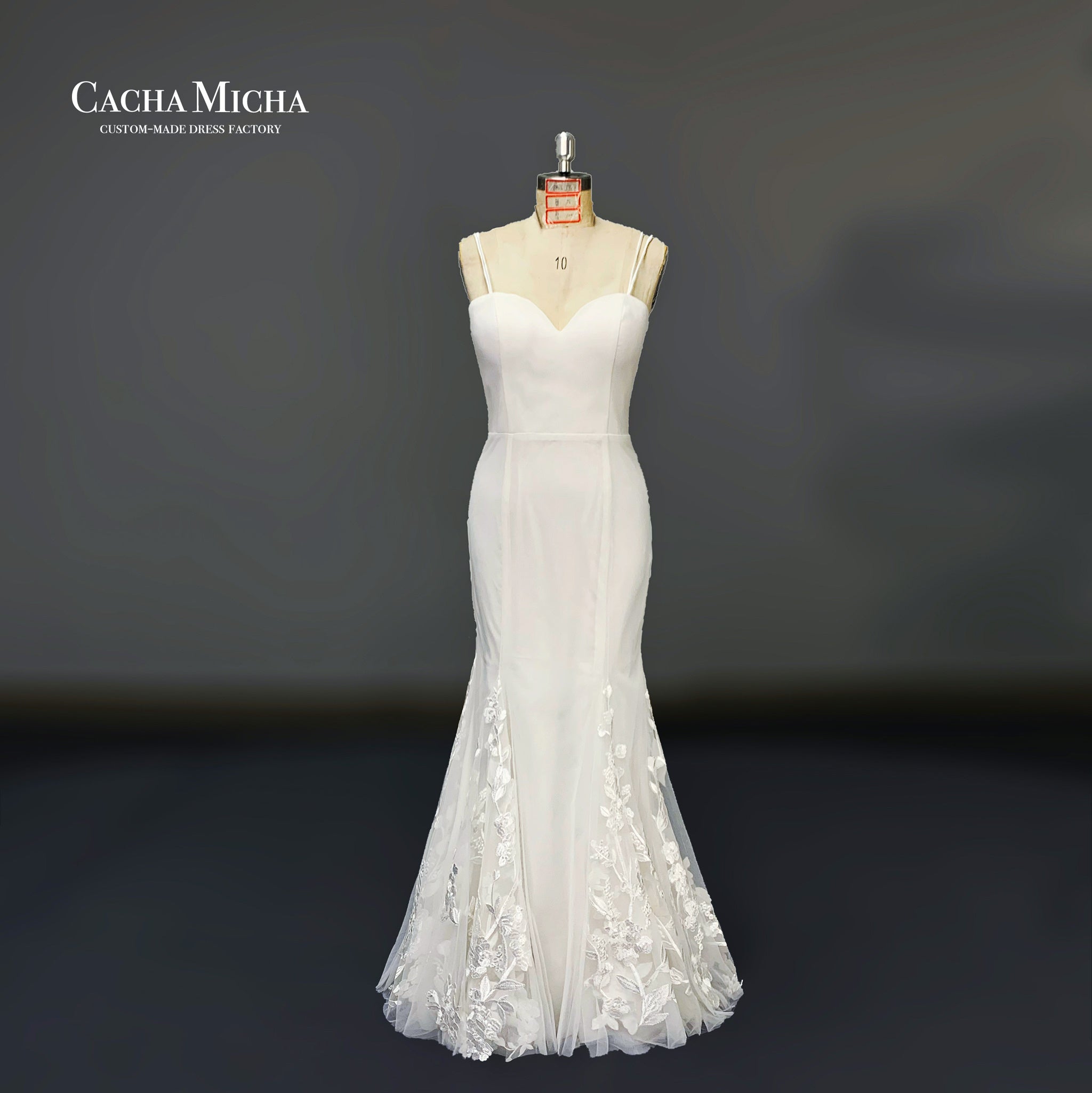 godet lace floor length wedding dress with detachable skirt O524